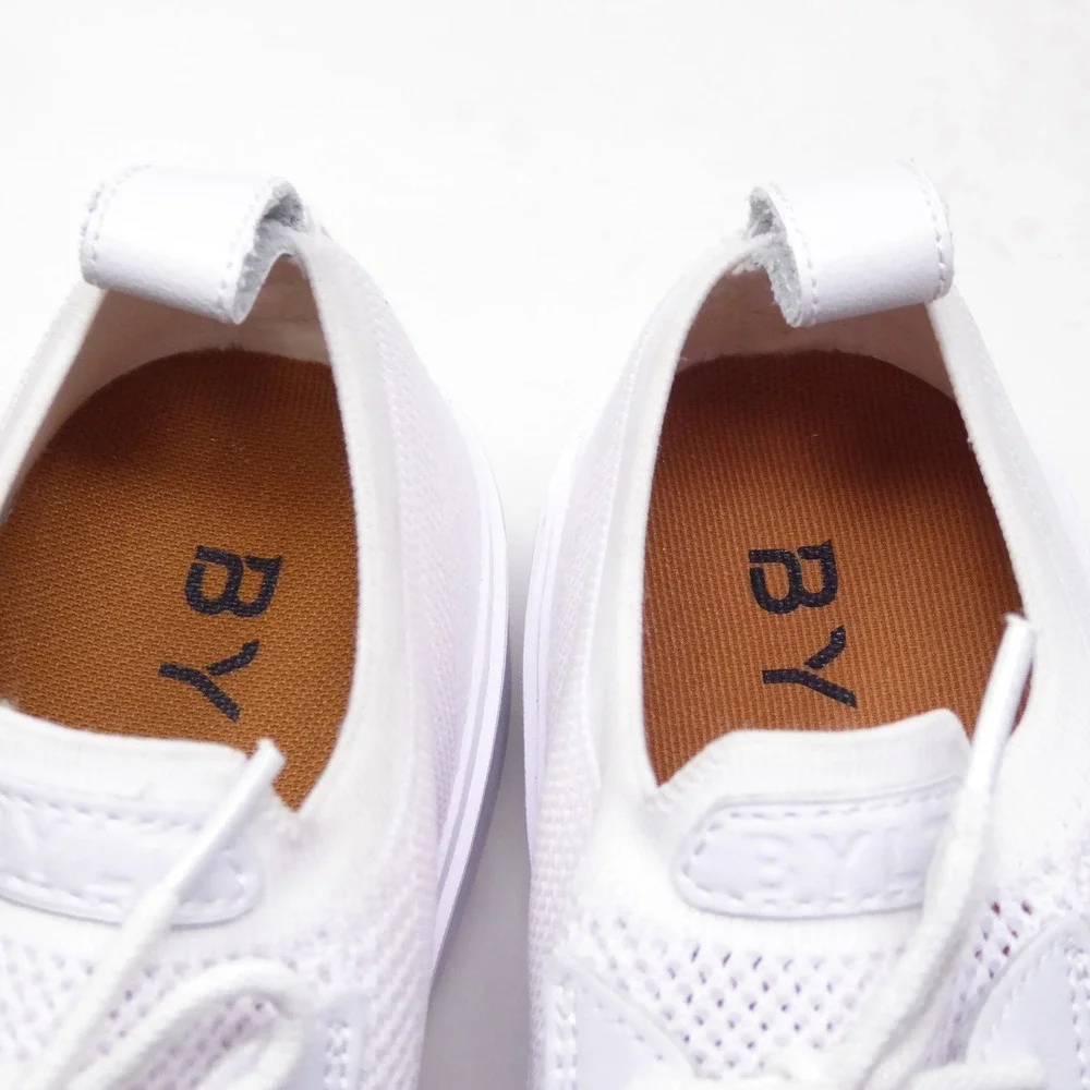 BYLT Mens Lido Knit Shoes White Breathable Casual Sneakers SIze 9